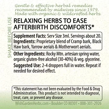 Afterease by WishGarden Herbs - Organic Postpartum Relief Tincture