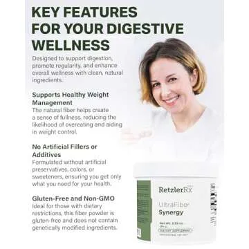 HormoneSynergy Ultra Fiber Lean Powder Supplement - Natural Soluble Propolmannan for Satiety & Digestive Health - Prebiotic Fiber for Bowel Regularity - Gluten-Free, Non-GMO Formula