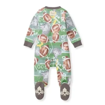 Burt's Bees Baby Boys' Organic Cotton Sleep and Play Footed Pajamas, One-piece Zip Front Romper, Bab...