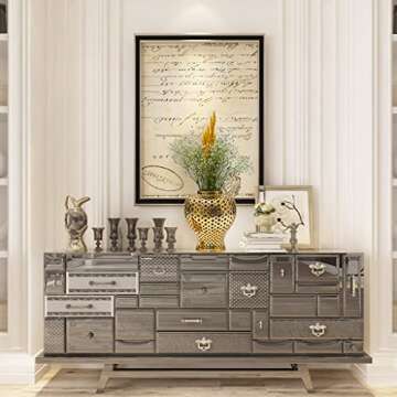 ARTLINE Traditional Pierced Ginger Jar with Lid, Carved Lattice Decorative Temple Jar, Cut Out Ceramic Vases for Home Decor (Medium, Gold)