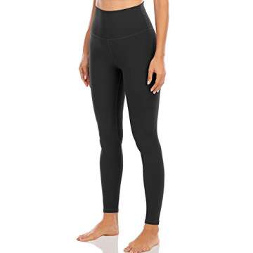ECHOINE Womens Yoga Legging - Buttery Soft Tummy Control High Waist Workout Pants Sports Tights Legging Black