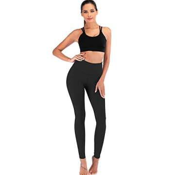 ECHOINE Womens Yoga Legging - Buttery Soft Tummy Control High Waist Workout Pants Sports Tights Legging Black