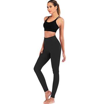 ECHOINE Womens Yoga Legging - Buttery Soft Tummy Control High Waist Workout Pants Sports Tights Legging Black