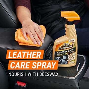 Armor All Leather Cleaner Spray with Beeswax for Cars