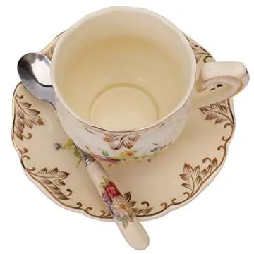 Elegant Foraineam Floral Tea Cup and Saucer Set for Gifts