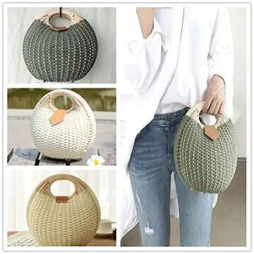 Stylish FENICAL Rattan Shell Handbag for Women - Trendy Design