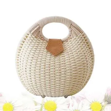 Stylish FENICAL Rattan Shell Handbag for Women - Trendy Design