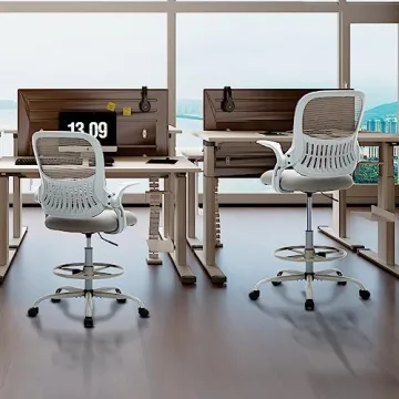 SMUG Adjustable Drafting Chair Ergonomic Grey Office Chair