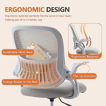 SMUG Adjustable Drafting Chair Ergonomic Grey Office Chair