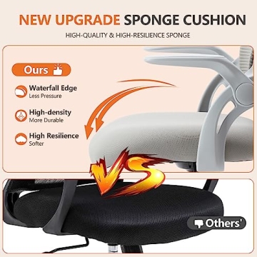 SMUG Adjustable Drafting Chair Ergonomic Grey Office Chair