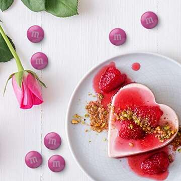 M&M’S Dark Pink Milk Chocolate Candy - 2lbs of Chocolate Candy Bulk in a Resealable Pack, For Valentine's Day, Birthday Party Favors, Weddings, Graduation and More