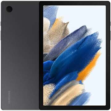 SAMSUNG 2022 Galaxy Tab A8 10.5 Inch 32GB Wi-Fi + Cellular 4G GSM Unlocked Long-Lasting Battery, Touchscreen International Tablet Bundle – MDTec Hard Back Tri-Fold Cover Case and 64GB SD Card (Gray)