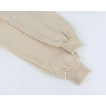 MISSACTIVER Women's Oversized Quarter 1/4 Zip Sweatshirts Lapel Collar Long sleeve Drop Shoulder Solid Pullover Jumper Top Apricot