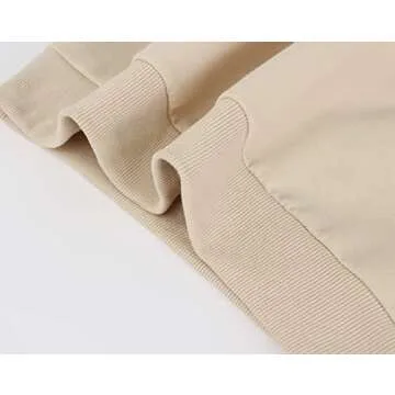 MISSACTIVER Women's Oversized Quarter 1/4 Zip Sweatshirts Lapel Collar Long sleeve Drop Shoulder Solid Pullover Jumper Top Apricot