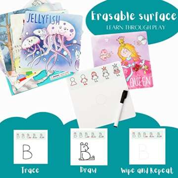 Drawing with Alphabet Learning Letters Tracing ABC Handwriting Toys Set Educational Game Birthday Gift for Preschool Activities Girl Boy 3-6 Years Old Kids