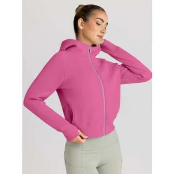 Trendy Queen Zip Up Hoodies Cropped Sweatshirts for Women