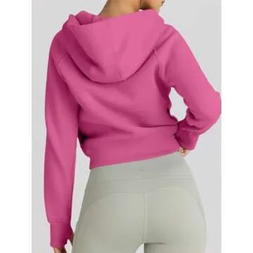 Trendy Queen Zip Up Hoodies Cropped Sweatshirts for Women