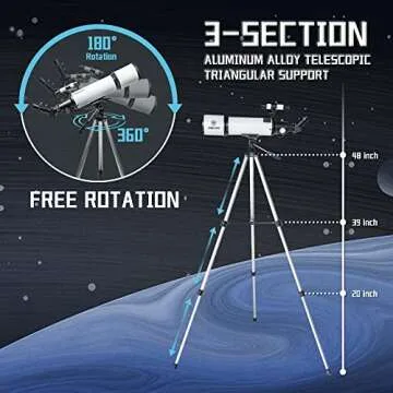 80mm Aperture Telescope - Perfect for Stargazing Beginners