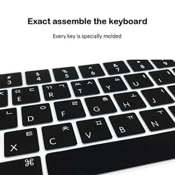 ProElife Korean Ultra Thin Silicone Keyboard Protector Cover Skin for Apple MacBook Pro Touch Bar Retina 13-Inch 15-Inch (Model A1706, A1707, A1989, A1990, A2159) (2016 2017 2018 2019 Release) (Black)