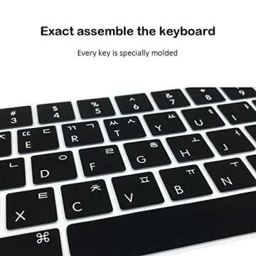 ProElife Korean Ultra Thin Silicone Keyboard Protector Cover Skin for Apple MacBook Pro Touch Bar Retina 13-Inch 15-Inch (Model A1706, A1707, A1989, A1990, A2159) (2016 2017 2018 2019 Release) (Black)