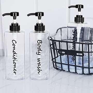 DIDROOM Shampoo Dispenser Set - Modern Refillable Bottles
