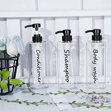 DIDROOM Shampoo Dispenser Set - Modern Refillable Bottles