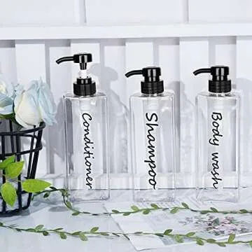 DIDROOM Shampoo Dispenser Set - Modern Refillable Bottles