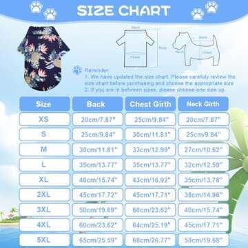 Dafuen Dog Hawaiian Shirt 4-Pack for Summer Fun