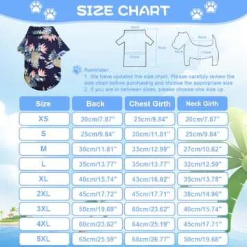 Dafuen Dog Hawaiian Shirt 4-Pack for Summer Fun