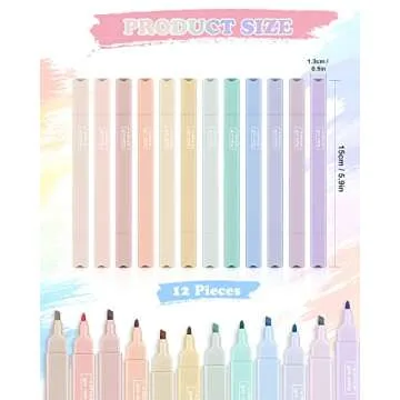 ANKARING 12 Pcs Aesthetic Cute Highlighters no bleed Dry Fast Easy to Hold, Mild Assorted Colors With Soft Chisel Tip for Journal Bible Planner Notes School Office Supplies(Double Head)