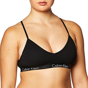 Calvin Klein Motive Cotton Lightly Lined Bralette in Black for Everyday Comfort