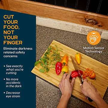 Power Practical Under Cabinet LED Light Kit for Kitchen - 6 Lighting Strips, Power Supply, Motion Sensor, Mounting Brackets for Lights, Manual