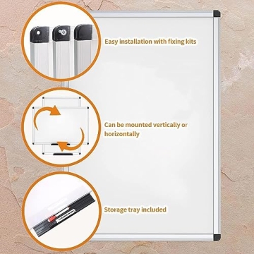 VIZ-PRO 48 x 36 Inch Whiteboard for Office and Home
