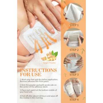 TEWEAE Ginger Foot Pads for Sleep and Relaxation - 60 Count