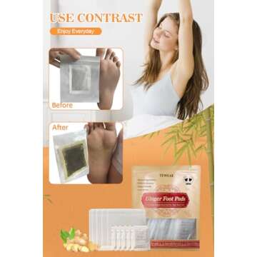 TEWEAE Ginger Foot Pads for Sleep and Relaxation - 60 Count