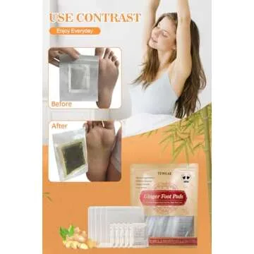 TEWEAE Ginger Foot Pads for Sleep and Relaxation - 60 Count