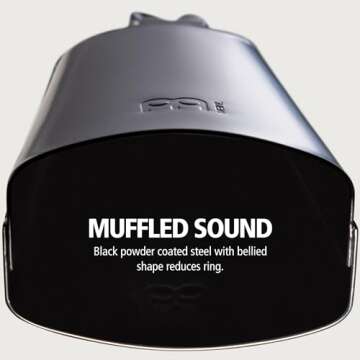 Meinl Percussion SL675-BK Black Powder Coated Steel Cowbell, 6 3/4-Inch