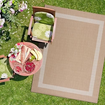 CAMILSON Outdoor Rug - Modern Area Rug for Patios, Porches, Kitchens, and Hallways - Waterproof, Was...