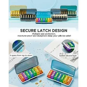 Pill Organizer 2 Times A Day, Large 7 Day Am Pm Pill Box - Acedada Weekly Pill Case Twice A Day with Detachable Morning Night Case, Big Daily Medicine Container for Vitamin Fish Oil Supplement, CBlack