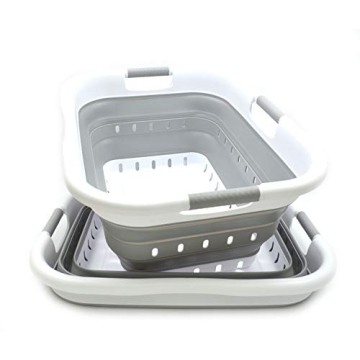 SAMMART 41L Collapsible Laundry Baskets Space-Saving Durable