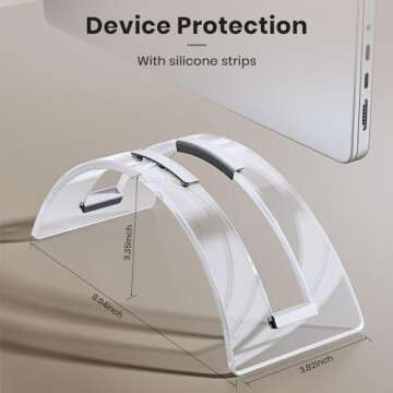 Acrylic Vertical Laptop Stand for Desk,Acrylic Invisible Desktop Notebook Dock,Vertical Laptop Holder Space-Saving Organizer for All MacBook, Surface, Samsung, HP, Dell