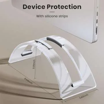 Acrylic Vertical Laptop Stand for Desk,Acrylic Invisible Desktop Notebook Dock,Vertical Laptop Holder Space-Saving Organizer for All MacBook, Surface, Samsung, HP, Dell