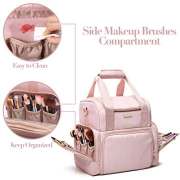 Prokva Large Makeup Cosmetic Bag with 3 Cases - Travel Organizer