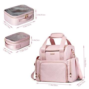 Prokva Large Makeup Cosmetic Bag with 3 Cases - Travel Organizer