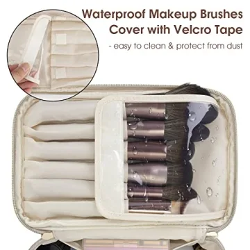 Wandering Nature Vegan Leather Makeup Bag for Travel & Daily Use