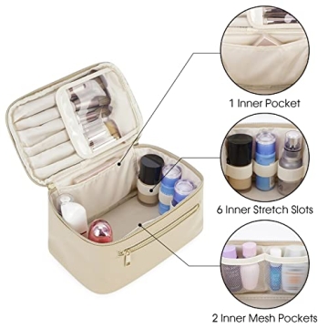 Wandering Nature Vegan Leather Makeup Bag for Travel & Daily Use