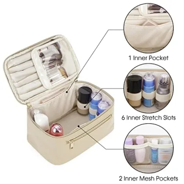 Wandering Nature Vegan Leather Makeup Bag for Travel & Daily Use