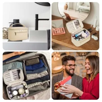 Wandering Nature Vegan Leather Makeup Bag for Travel & Daily Use