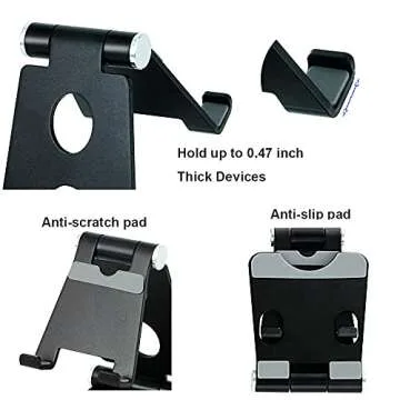 KSWLLO Foldable Cell Phone Stand for Smartphones & Tablets