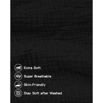 Pro Goleem Muslin Pack n Play Sheets for Boys and Girls, Soft Breathable Cotton Fitted Mini Crib She...